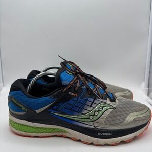 Saucony Triumph ISO 2 Mens Running Shoes‎ Blue Gray Orange Size 10 EVERUN